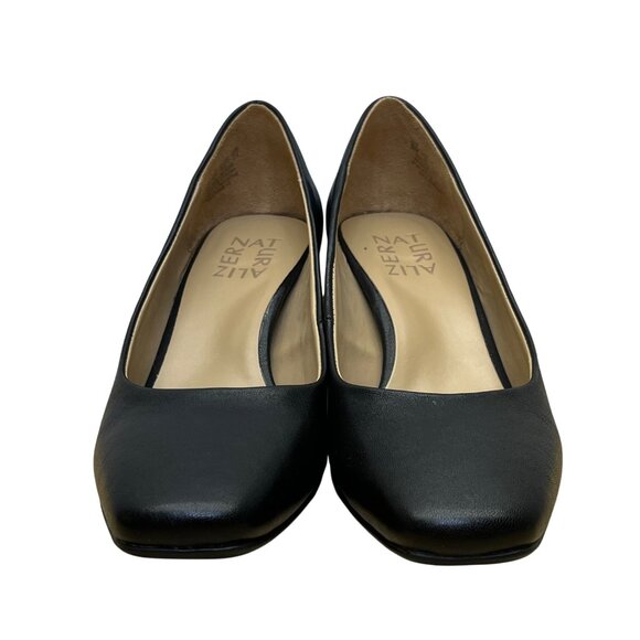 Naturalizer Women’s Black Smooth Faux Leather Warner Block Heel Pumps Size 6M - Picture 2 of 10